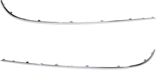 Rear, Driver and Passenger Side, Outer Bumper Trim, Chrome, Sedan