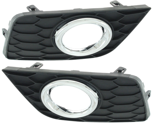 Front, Driver and Passenger Side Fog Light Trims, Textured Black, Except Nismo Model
