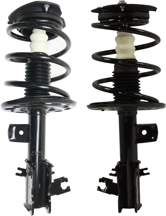 Передняя стойка со стороны водителя и пассажира, полностью нагруженная