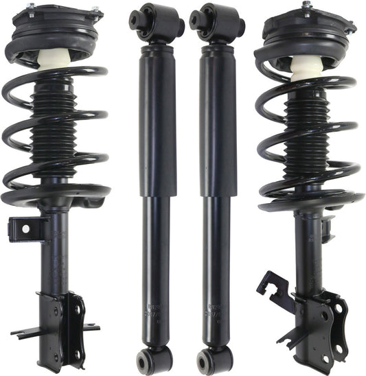 Front and Rear, Driver and Passenger Side Shock and Fully Loaded Strut