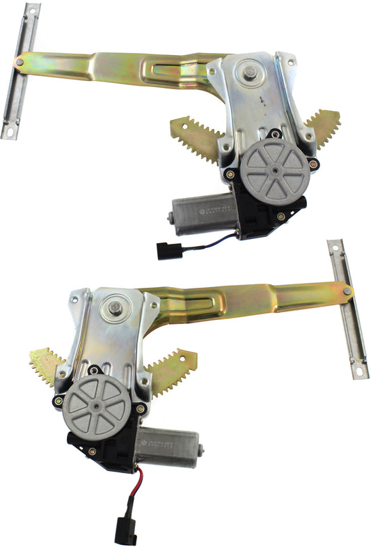 Rear, Driver and Passenger Side Power Window Regulator, With Motor