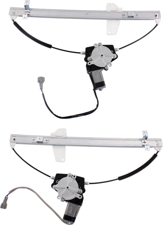 Rear, Driver and Passenger Side Power Window Regulator, With Motor