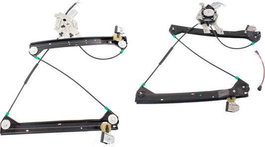 Front, Driver and Passenger Side Window Regulators, Power, For Models Without Finger Protection