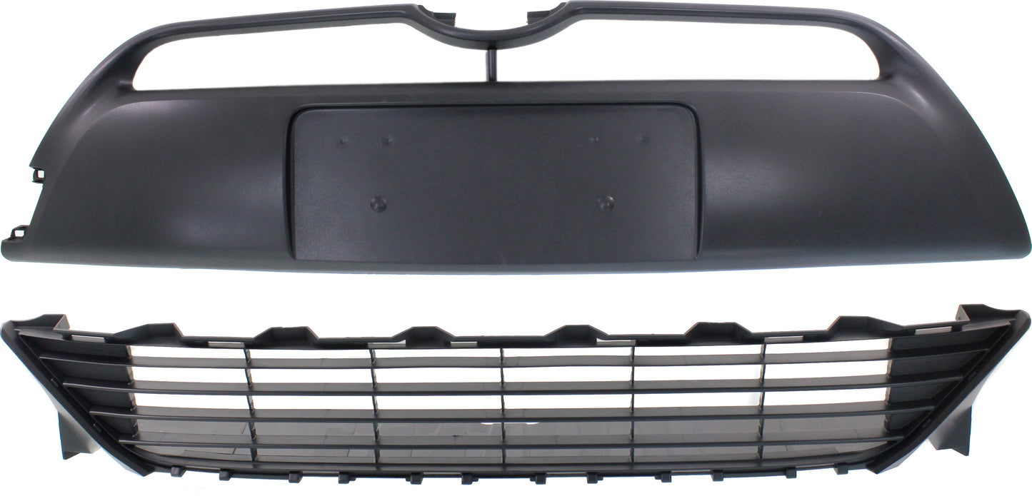 Front, Upper and Lower Bumper Grille, Textured Black