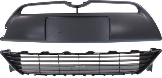 Front, Upper and Lower Bumper Grille, Textured Black