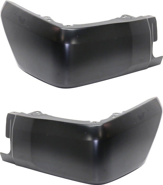 Rear, Driver and Passenger Side Bumper End, Textured Steel