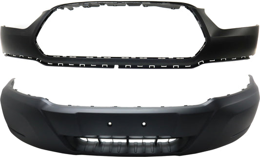 Front, Upper and Lower Upper - Primed, Lower - Textured Bumper Cover CAPA Certified