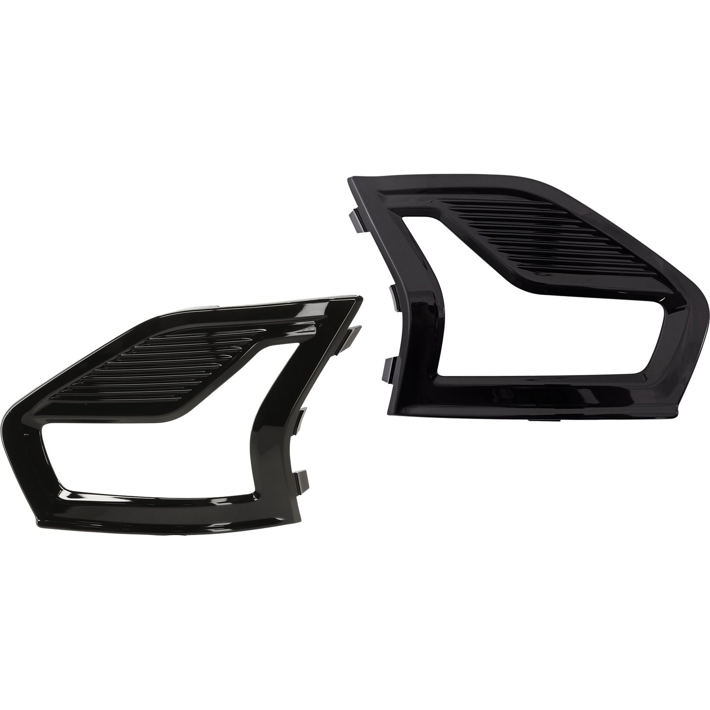 Front, Driver and Passenger Side Fog Light Trims, Black