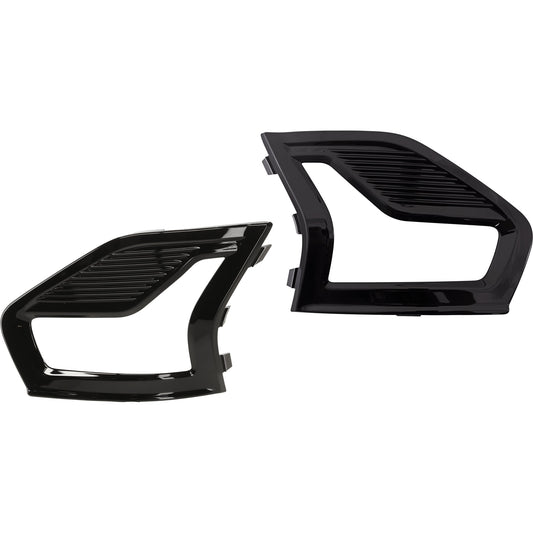 Front, Driver and Passenger Side Fog Light Trims, Black