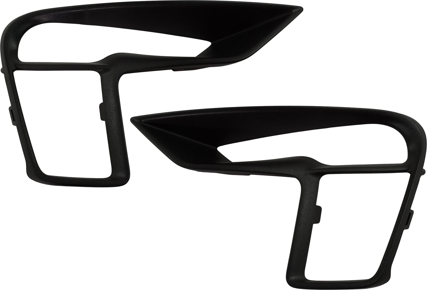 Front, Driver and Passenger Side Fog Light Trims, Black