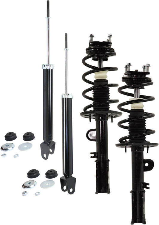 Front and Rear, Driver and Passenger Side Shock and Fully Loaded Strut, AWD