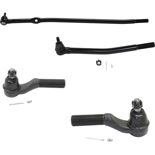 Front, Driver and Passenger Side, Inner and Outer Tie Rod Ends
