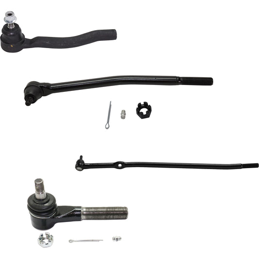 Front, Driver and Passenger Side, Inner and Outer Tie Rod Ends