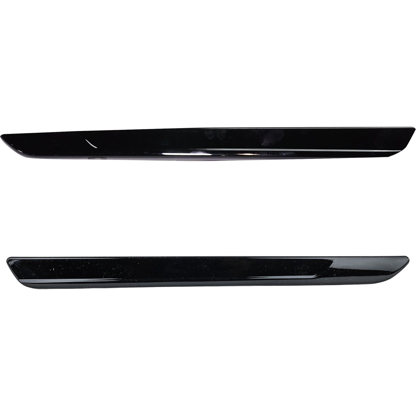 Rear, Driver and Passenger Side Bumper Trims, Chrome, Mounted on Side Bumper Molding