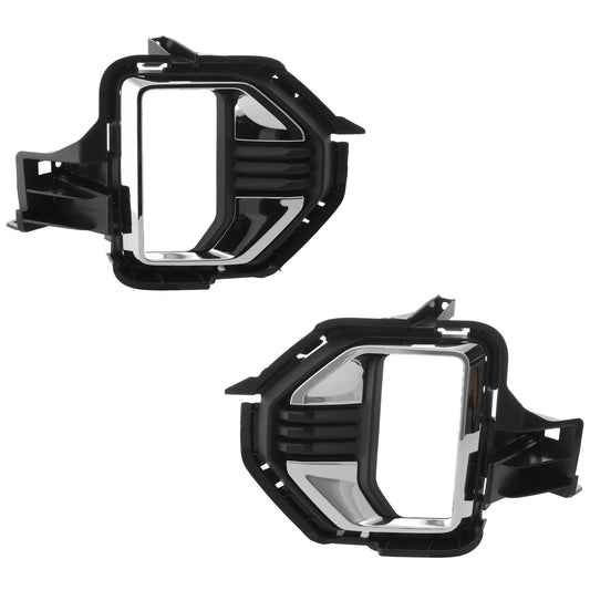 Front, Driver and Passenger Side Fog Light Trims, Black