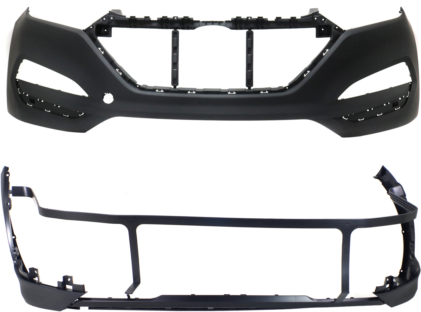 Front, Upper and Lower Upper - Primed, Lower - Textured Bumper Cover CAPA Certified