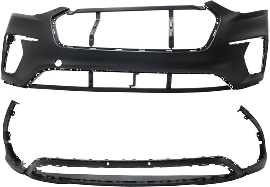 Front, Upper and Lower Upper - Primed, Lower - Textured Bumper Cover