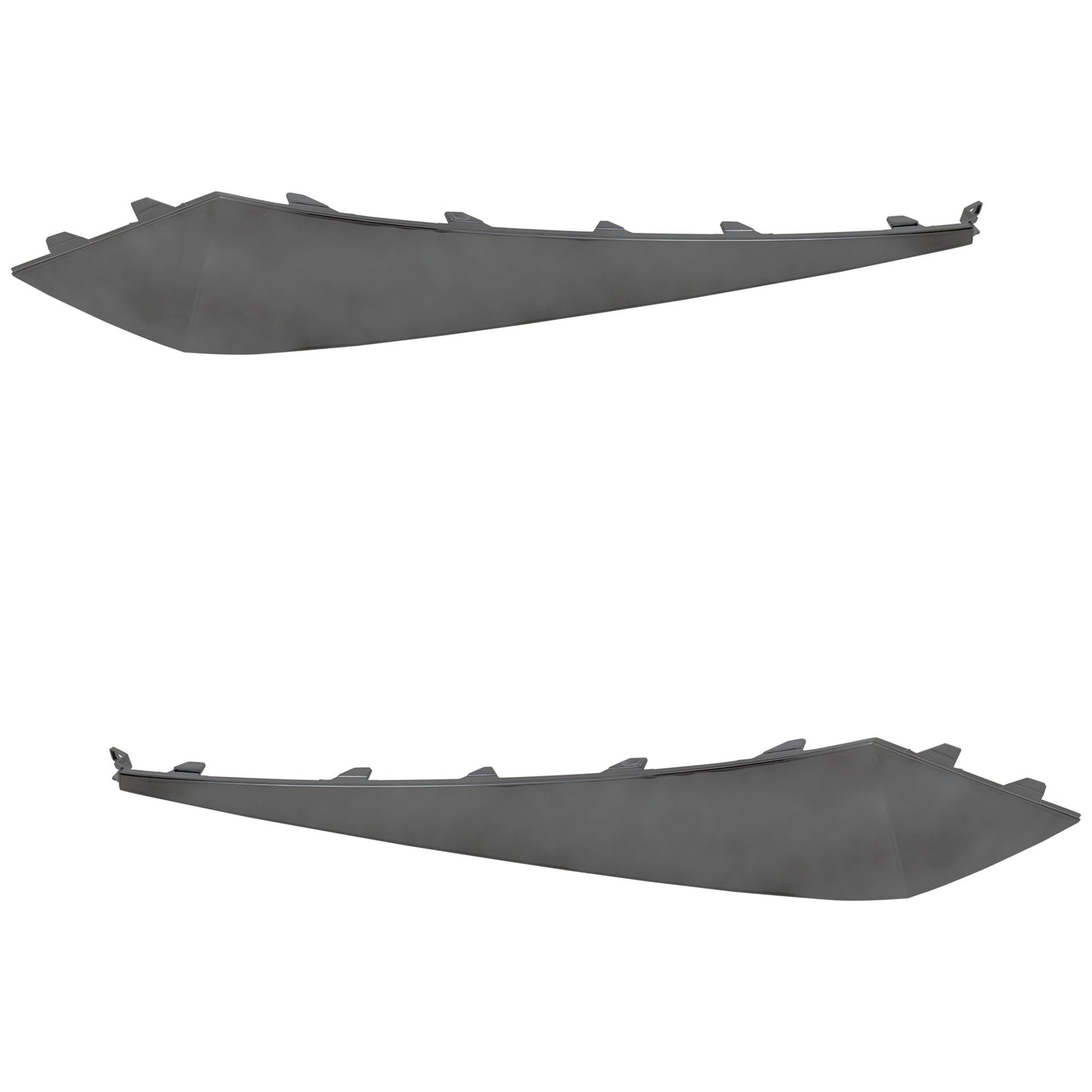 Front, Driver and Passenger Side, Lower Bumper Trims, Black, Sedan