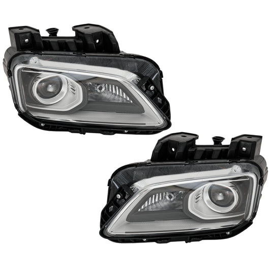 Driver and Passenger Side LED Headlight, With bulb(s)