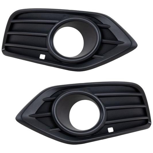 Front, Driver and Passenger Side Fog Light Trims, Textured Black