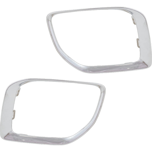Front, Driver and Passenger Side Fog Light Trims, Chrome