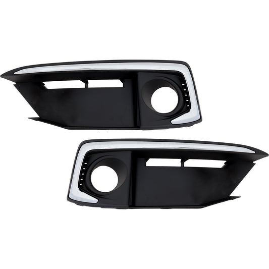 Front, Driver and Passenger Side Fog Light Trims, Black
