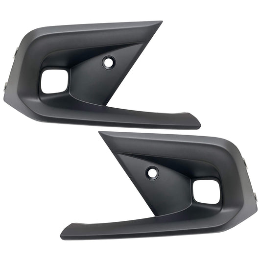 Front, Driver and Passenger Side Fog Light Trims, Black, Sedan