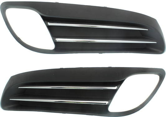 Front, Driver and Passenger Side Fog Light Trims, Black