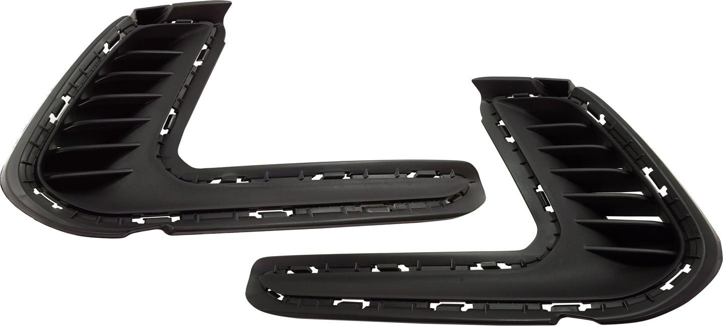 Front, Driver and Passenger Side Fog Light Trims, Black, USA Built Vehicle, For Models Without Daytime Running Lights