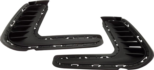 Front, Driver and Passenger Side Fog Light Trims, Black, USA Built Vehicle, For Models Without Daytime Running Lights