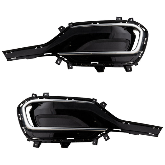 Front, Driver and Passenger Side Fog Light Trims, Black