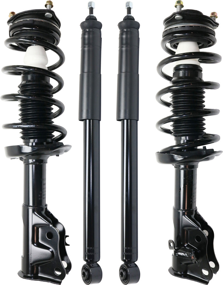 Front and Rear, Driver and Passenger Side Shock and Fully Loaded Strut, Coupe