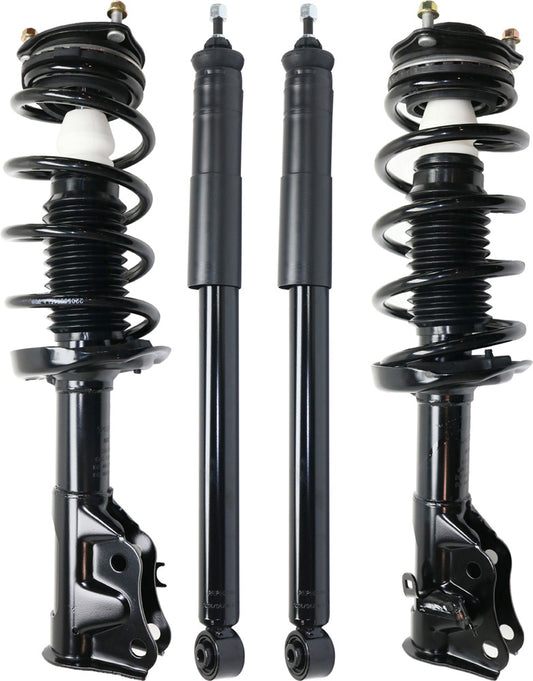 Front and Rear, Driver and Passenger Side Shock and Fully Loaded Strut, Coupe