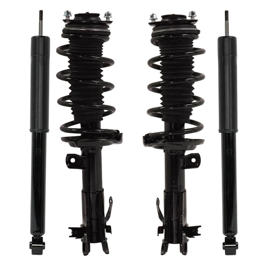 Front and Rear, Driver and Passenger Side Shock and Fully Loaded Strut, Sedan