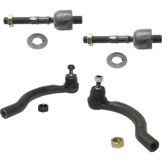 Front, Driver and Passenger Side, Inner and Outer Tie Rod Ends
