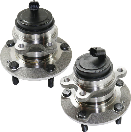 Front, Driver and Passenger Side Wheel Hub, 5 Lugs, With Bearing, With Sensor