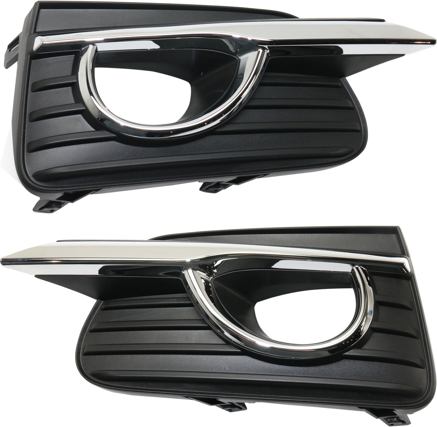 Front, Driver and Passenger Side Fog Light Trims, Chrome
