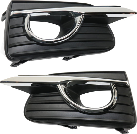 Front, Driver and Passenger Side Fog Light Trims, Chrome