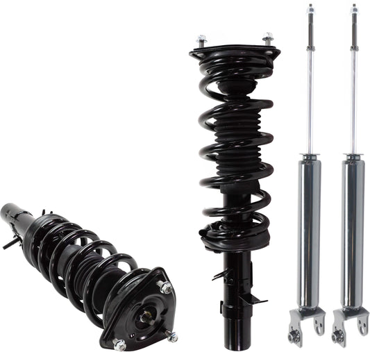 Front and Rear, Driver and Passenger Side Shock and Fully Loaded Strut, AWD, Sedan