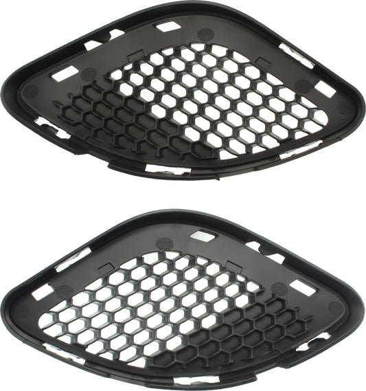 Front, Driver and Passenger Side Bumper Grilles, Textured Black