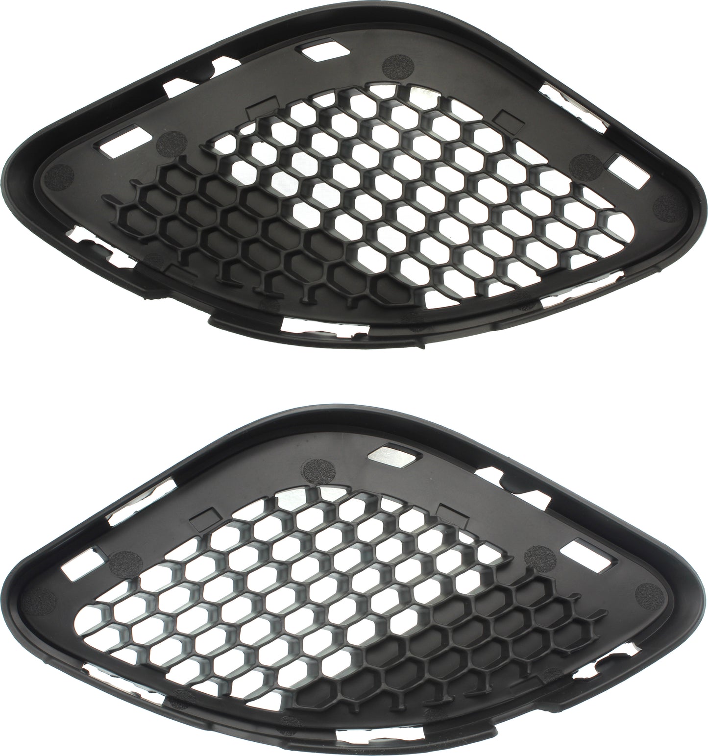 Front, Driver and Passenger Side Bumper Grilles, Textured Black