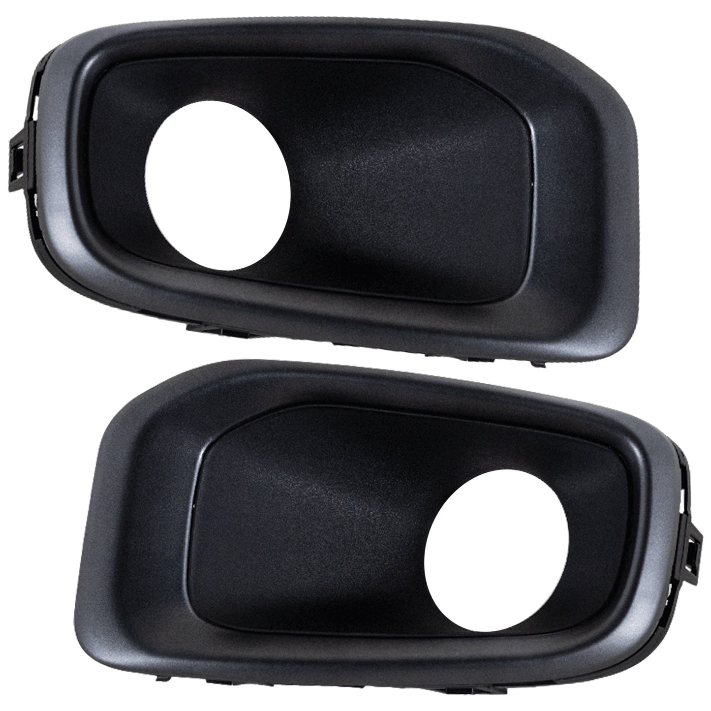 Front, Driver and Passenger Side Fog Light Trims, Textured Black, Type 1