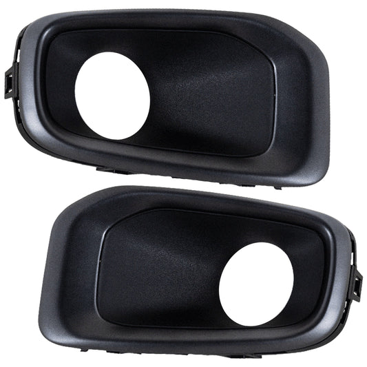 Front, Driver and Passenger Side Fog Light Trims, Textured Black, Type 1
