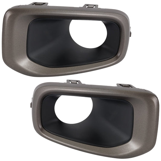 Front, Driver and Passenger Side Fog Light Trims, Bronze, Type 2