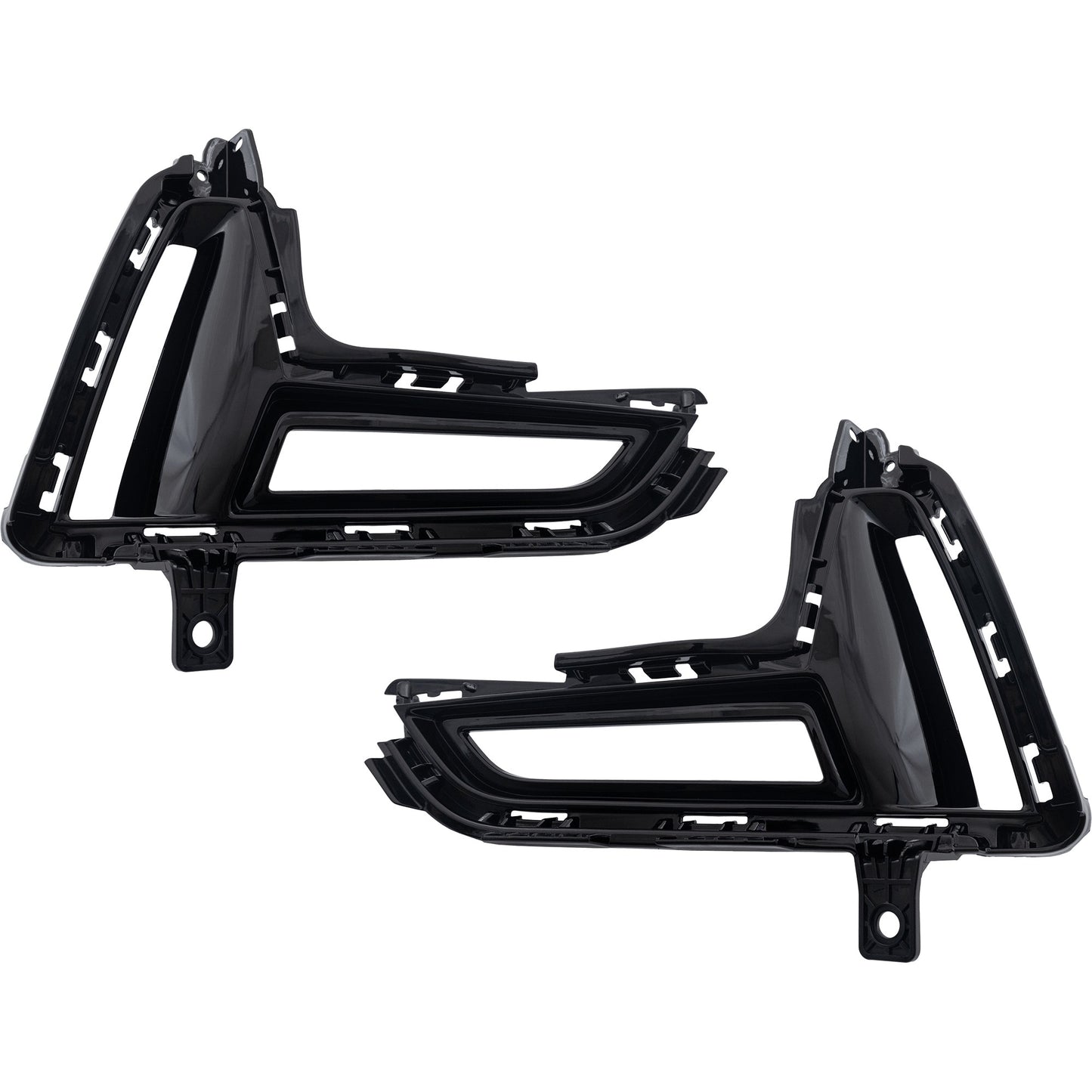 Front, Driver and Passenger Side Fog Light Trims, Black