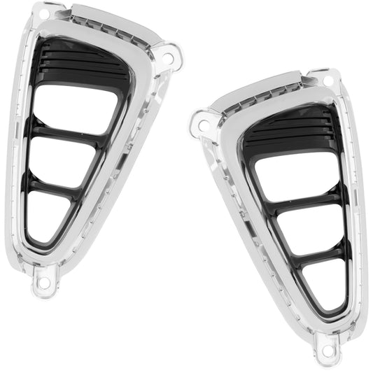 Front, Driver and Passenger Side Fog Light Trims, Black
