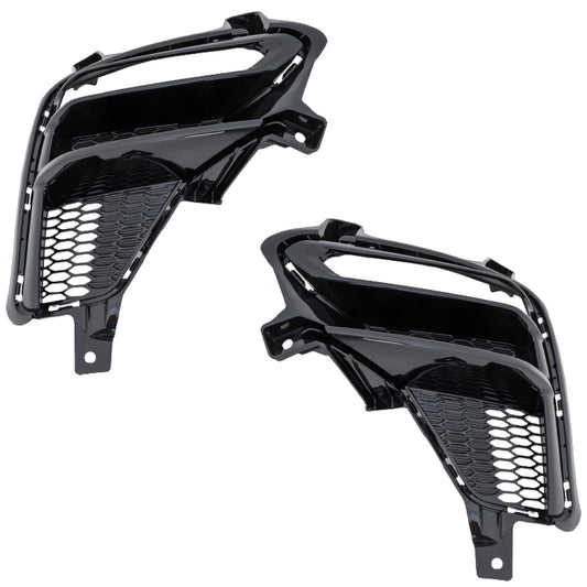 Front, Driver and Passenger Side Fog Light Trims, Black