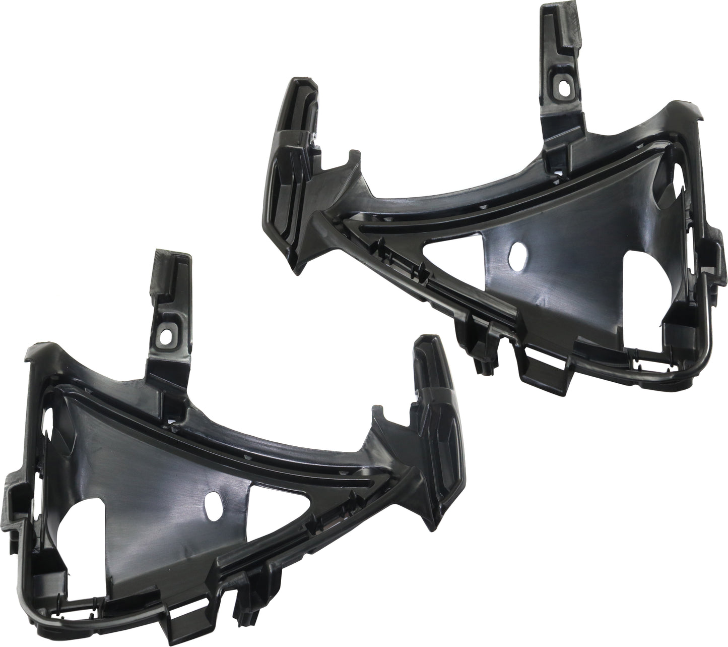 Front, Driver and Passenger Side, Outer Bumper Grilles, Textured Black