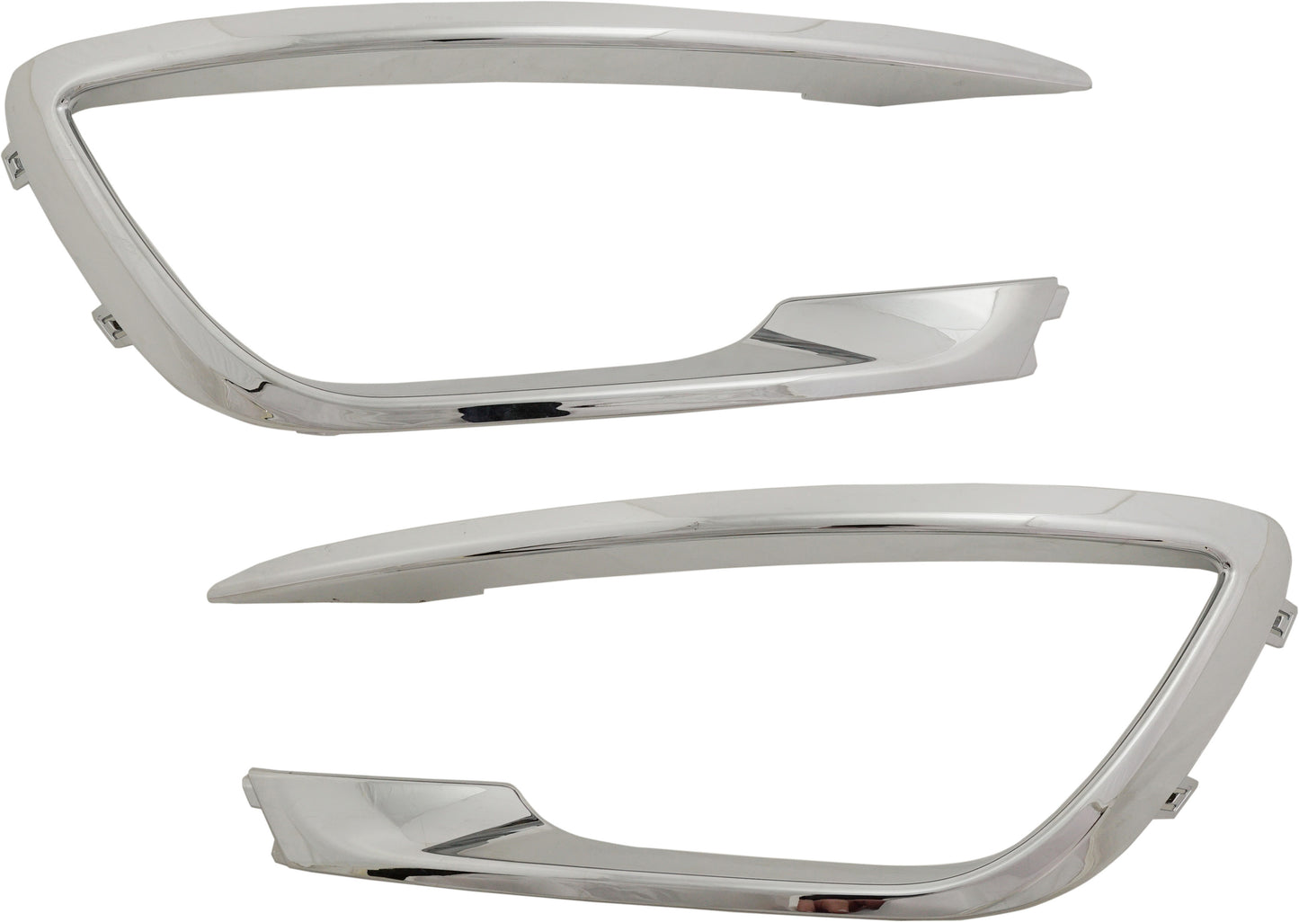 Driver and Passenger Side Grille Trim, Chrome, Side bumper molding