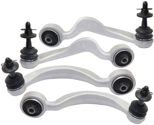 Front, Driver and Passenger Side, Upper, Frontward and Rearward Control Arms